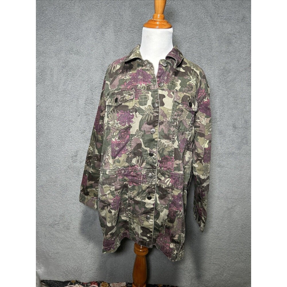 Roman’s Camo Floral Jean Jacket Women’s 16W Longer Jacket